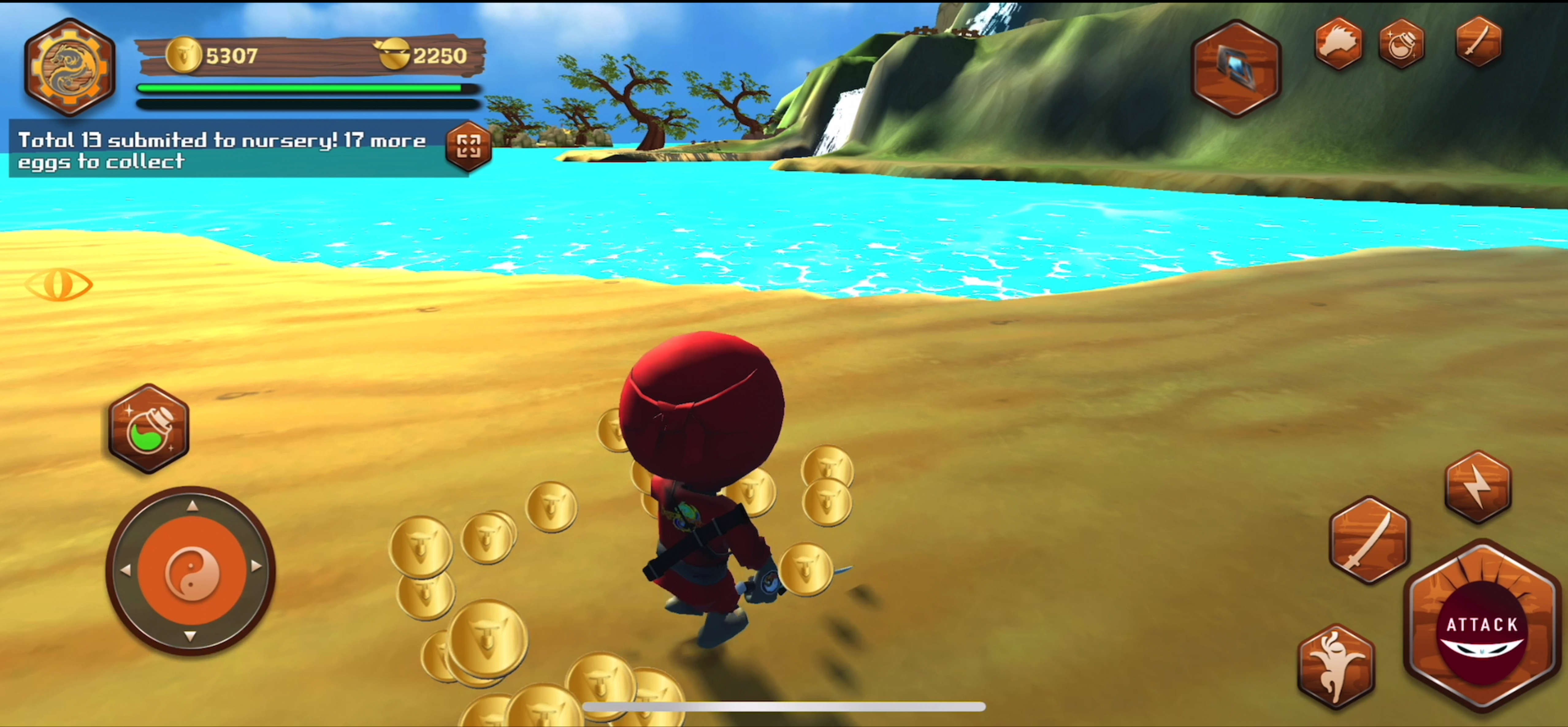 Dragon Force Ninjas red ninja getting some Honor coins'
